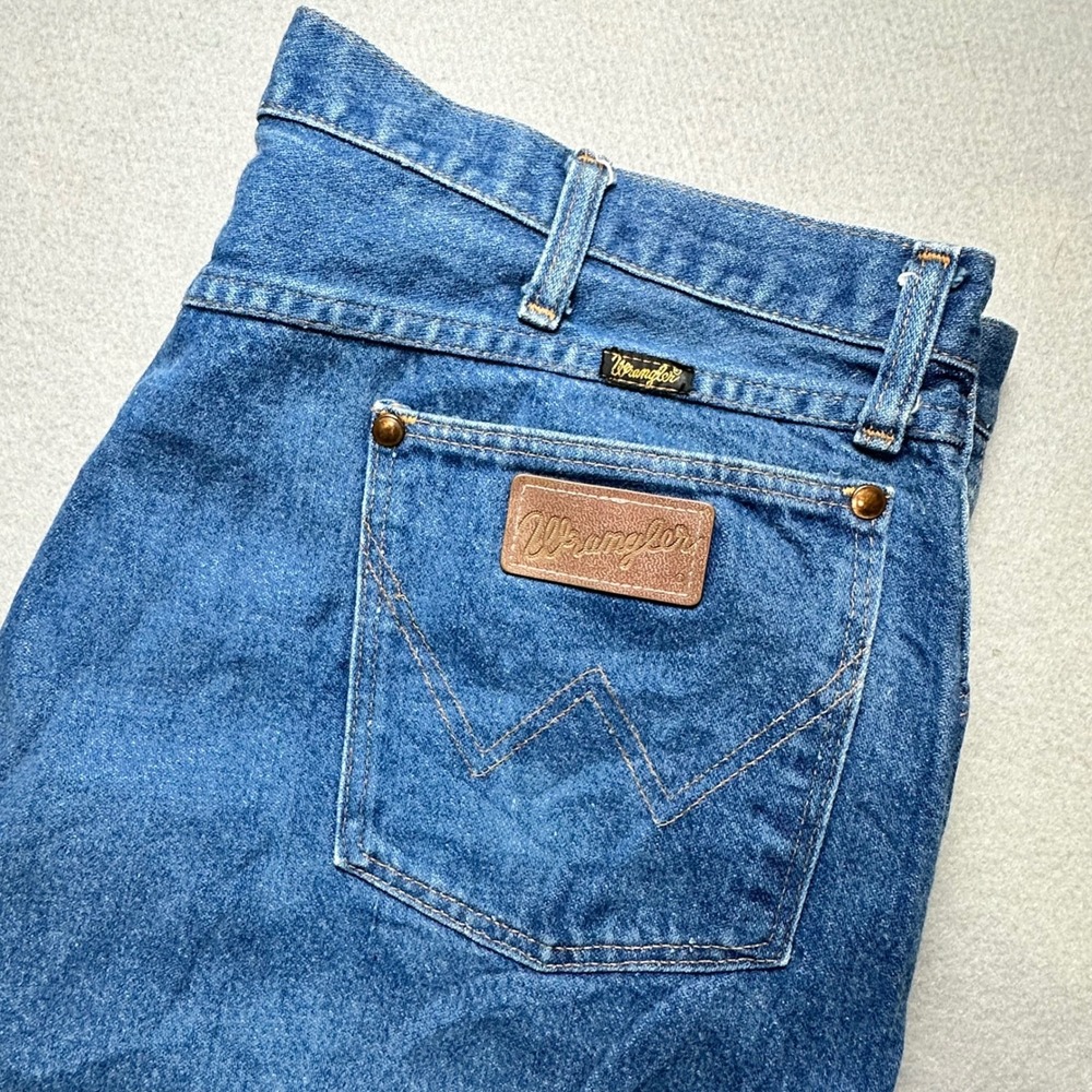 Wrangler 13MWZ Jeans Mens 42x36 Blue Cowboy Cut Straight Leg Made in USA